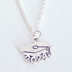 New Class of 2024 Graduation Cap Charm Necklace Grad Prom Graduate Gift School